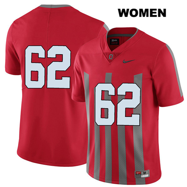 Ohio State Buckeyes Women's Brandon Pahl #62 Red Authentic Nike Elite No Name College NCAA Stitched Football Jersey PO19L54PU